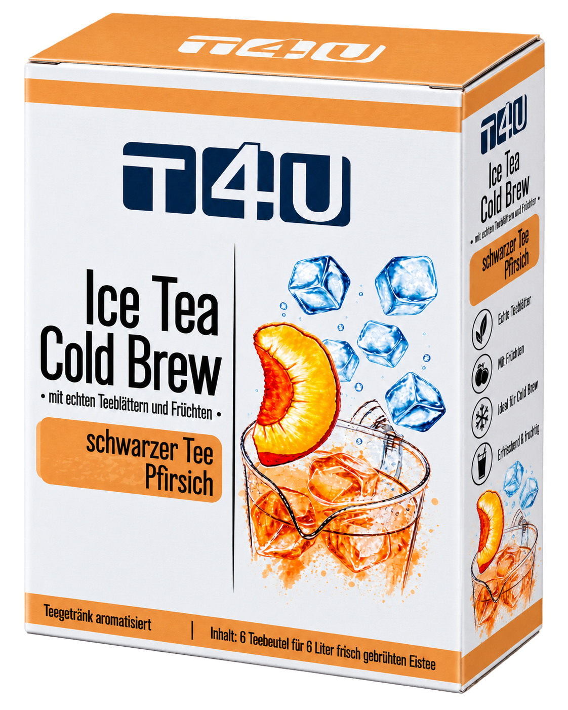 TE4U schwarzer Tee Pfirsich